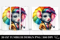 Agressive Baby Mouse with Umbrella, Transparent PNG Product Image 1