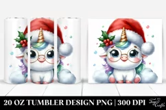 Cute Baby Unicorn with Santa Clipart Product Image 1