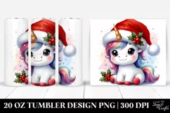 Cute Baby Unicorn with Santa Clipart Product Image 1