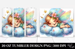 Colorful Fairy Napping on Cloud 20 Oz Tumbler Product Image 1