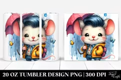 Cute Baby Mouse with Cool Haircut, Transparent 20 Oz Tumbler Product Image 1