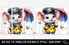 Cute Baby Mouse with Cool Haircut, Transparent 20 Oz Tumbler Product Image 1