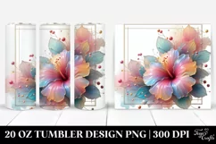 Abstract Shiny Hibiscus Clipart, Transparent 20 Oz Tumbler Product Image 1