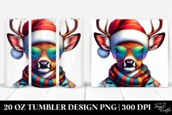 Whimsical Deer Portrait with Vibrant Colors | 20 oz Tumbler Product Image 1