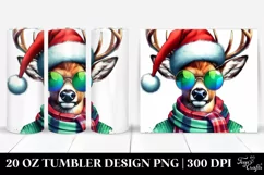 Whimsical Deer Portrait with Vibrant Colors | 20 oz Tumbler Product Image 1