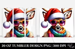 Whimsical Deer Portrait with Vibrant Colors | 20 oz Tumbler Product Image 1