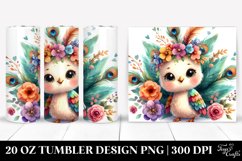 Small Watercolor Colorful Baby Peacock | 20 Oz Tumbler Product Image 1