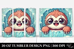 Cute Christmas Sloth Clipart, Transparent 20 Oz Tumbler Product Image 1
