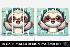 Cute Christmas Sloth Clipart, Transparent 20 Oz Tumbler Product Image 1