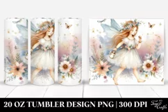 Whimsical Boho Fairy Clipart, Transparent 20 Oz Tumbler Product Image 1