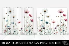 Watercolor Flowers Tall | 20 oz Tumbler Product Image 1
