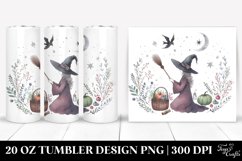 Simple Witch Watercolor Image | 20 oz Tumbler Product Image 1