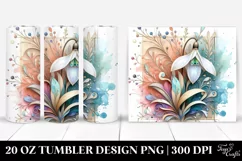 Wooden Small Stained Snowdrop 20 Oz Tumbler Product Image 1