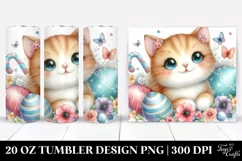 Whimsical Cute Cat Clipart, Transparent 20 Oz Tumbler Product Image 1