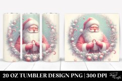 Pastel Santa Christmas Clipart, High-Res 20 Oz Tumbler Product Image 1
