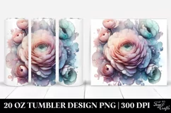 Beautiful Ranunculus Art with Shiny Finish | 20 oz Tumbler Product Image 1