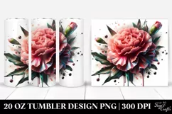 20 Oz Tumbler Sublimation | Carnation with Watercolor Product Image 1