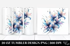 Lobelia Design Artwork, Transparent 20 Oz Tumbler Product Image 1