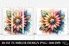 Abstract Sunflower, Transparent 20 Oz Tumbler Product Image 1