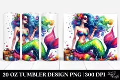 Sitting Mermaid Drawing | 20 oz Tumbler Product Image 1