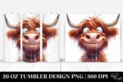 Simple Funny Expressive Highland Cow Tumbler Product Image 1