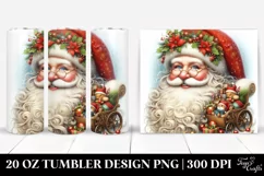 Whimsical Santa Portrait Clipart, Transparent 20 Oz Tumbler Product Image 1