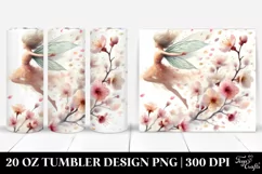 20 Oz Tumbler Sublimation | Fairy Tumbling Spring Petals Product Image 1