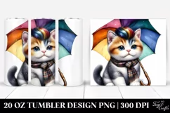 Cute Cat Watercolor 20 Oz Tumbler Product Image 1