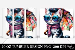 Cute Cat Watercolor 20 Oz Tumbler Product Image 1