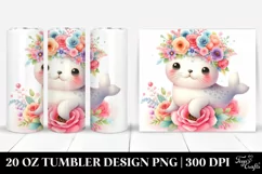 Vibrant Seal with Flower Crown, 20 Oz Tumbler Product Image 1