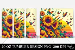 Vibrant Retro Sunflowers | 20 oz Tumbler Product Image 1