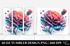20 Oz Tumbler Sublimation | Material Floral Splash Design Product Image 1