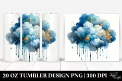 Colorful Blueis Watercolor Cloud | 20 Oz Tumbler Product Image 1