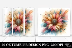 Charming Stained Sunflower Art in Pastel | 20 oz Tumbler Product Image 1