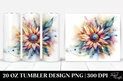 Charming Stained Sunflower Art in Pastel | 20 oz Tumbler Product Image 1