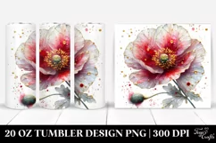 20 Oz Tumbler Sublimation | Detailed Material Floral Poppy Product Image 1