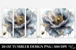 20 Oz Tumbler Sublimation | Detailed Material Floral Poppy Product Image 1