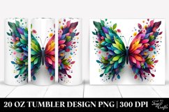 Abstract Butterfly Plant Leaves 20 oz Tumbler Design Product Image 1