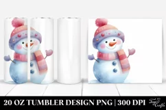 Whimsical Snowman Clipart, Transparent 20 Oz Tumbler Product Image 1