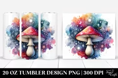 Magical Celestial Mushroom Clipart, High-Res 20 Oz Tumbler Product Image 1