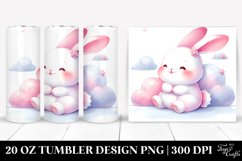 20 Oz Tumbler Sublimation | Colorful Cute Baby Rabbit Product Image 1
