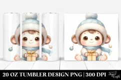 Pastel Baby Monkey in Winter Clothes | 20 oz Tumbler Product Image 1