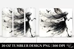 Watercolor Gothic Fairy Clipart, Transparent 20 Oz Tumbler Product Image 1