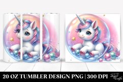 Watercolor Unicorn Bubble Tumbler Product Image 1