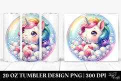 Watercolor Unicorn Bubble Tumbler Product Image 1