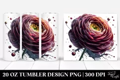 20 Oz Tumbler Sublimation | Material Floral Splash Design Product Image 1