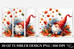 Colorful Watercolor Cute Gnome with Autumn Leaves | 20 oz Product Image 1