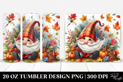 Colorful Watercolor Cute Gnome with Autumn Leaves | 20 oz Product Image 1