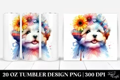 Cute Dog on White Background | 20 oz Tumbler Product Image 1