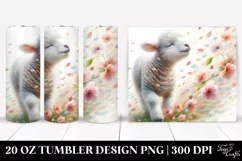 Lamb Tumbling with Spring Petals | 20 Oz Tumbler Product Image 1